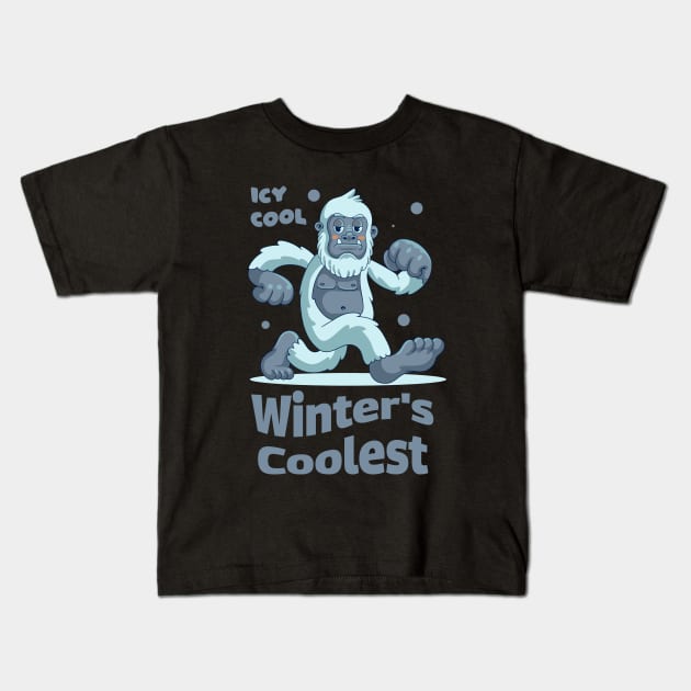 Joyful Yeti Christmas Kids T-Shirt by milatees